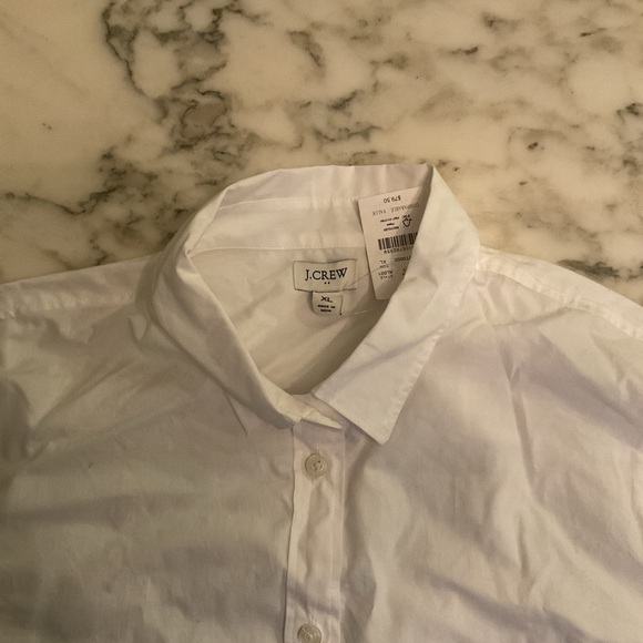 NWT J. Crew Button-up cotton poplin shirt in signature fit XL missing button - Picture 9 of 9